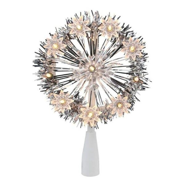 Northlight 7 Silver Tinsel Snowflakes Silver - Picture 1 of 1
